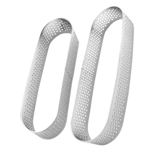LAPYAPPE 2Pcs Perforated Tart Rings Non Stick Bakeware Mousse Cake Ring for Home Baking Reusable Baking Tool for DIY Desserts and Cakes
