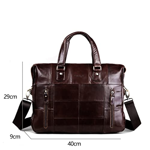 Genuine Leather Single Briefcase 13 Inch Laptop Handbag Messenger Business Bags for Men Single Document Case2