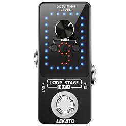 LEKATO Looper Guitar Pedal Guitar Loop Pedal Tuner Pedal 9 Loops 40 Minutes Record Time Unlimited Overdubs for Electric Guitar Bass (Black) - Les Beatles, Paul McCartney, John Lennon, RIngo Starr, George Harrison