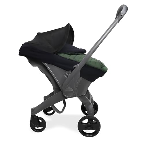 Image of Little Unicorn Winter Car Seat Cover | Premium Insulated Fabric | Universal Fit & Easy to Install | Travel Bag Included (Dark Green)