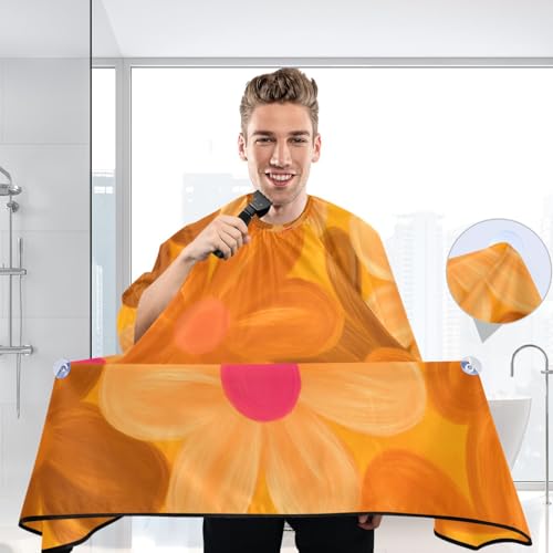 Capa impermeable profesional para cortar cabello Kawaii Flower con cierre de broche ajustable para estilismo y peluquería miniatura 6