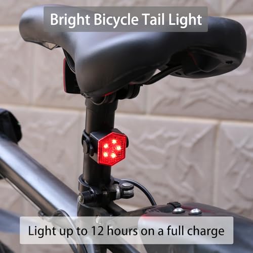 10 Pack Bike Tail Light Bicycle Rear Light USB-C Rechargeable LED Cycling Safety Flashlight with 4 Light Mode for Road Mountain Night Riding & Adults Men Women, Reflectors Accessories