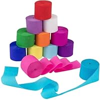 10 Rolls 82-Ft Crepe Paper Streamers,Rainbow Streamers Party Decorations Streamer Paper Rolls Birthday Decorations,Party Decorations,Wedding Decorations, Daily Parties and Festivals（10 Colors）