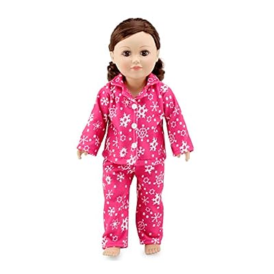 Emily Rose 18 Inch Doll Pink and White Snowflake Pajamas Gift Boxed | USA Brand 2-Piece Holiday PJs for 18 Dolls | Soft Warm Snuggly Doll Sleeping Set | Fits American Girl & Our Generation Dolls