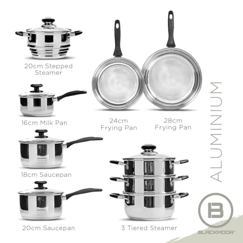 Blackmoor 3-Tiered Stainless Steel Food Steamer with 2.3L Capacity/Tempered Glass Lid with Steam Vent/All Hob Types Including Induction/Necessities Range 69849 - Image 7