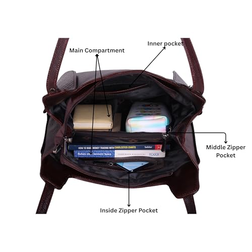 Image of DORPER MONEY HILL Durable Leather Satchel Bag for Women Genuine Branded Handbag