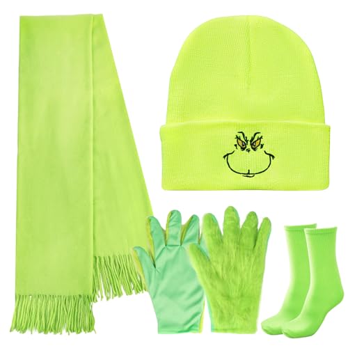 UxClishe 4 Pcs Green Monster Winter Set, Winter Accessories 