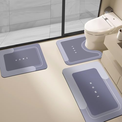 3PCS Absorbent Bath Mat Magic Rug Sets, Quick Drying Bath
