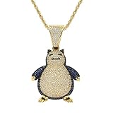 KMASAL Iced Out Cartoon Pet Elf Gold Silver Color Copper Pendant Hip Hop Necklace 18K Gold Plated Bl
