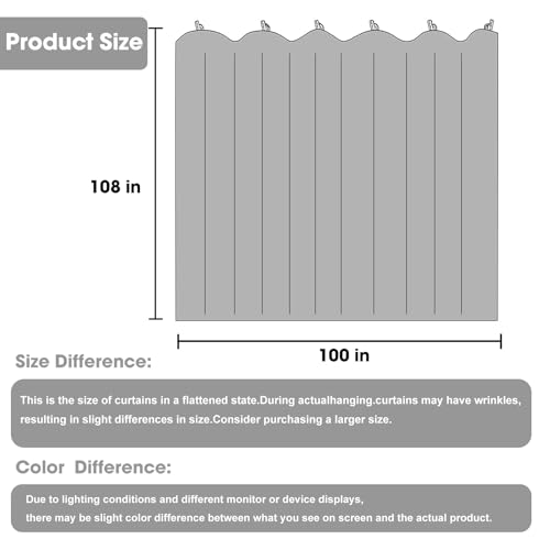 Image of Room Divider Blackout Curtain Track Curtains Wall Dividers Panels Screen for Living Rooms Bedroom Office Privacy Partition Separation, W100 x L108 Inch,1 Panel, Black