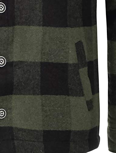 Rock Creek Herren Winterjacke Karierte Flanelljacke Gefüttert Holzfällerjacke Holzfällerhemd Kragen Teddyfutter Kariert Thermojacke H-264 Maisgelb 3XL