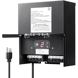 DEWENWILS 300W Low Voltage Landscape Transformer | Timer & Photocell Sensor, 120V AC to 12V/12V AC, Outdoor Weatherproof Transformer for LED Lighting, Spotlight, Pathway Light