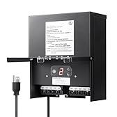 DEWENWILS 600W Low Voltage Landscape Transformer, Outdoor Weatherproof Transformer with Timer and Photocell Sensor, 120V AC to 12V/13V/14V/15V AC for LED Lighting, Walkway Light, cULus Listed
