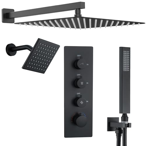 16 Dual Rain Shower System with Handheld & Valve