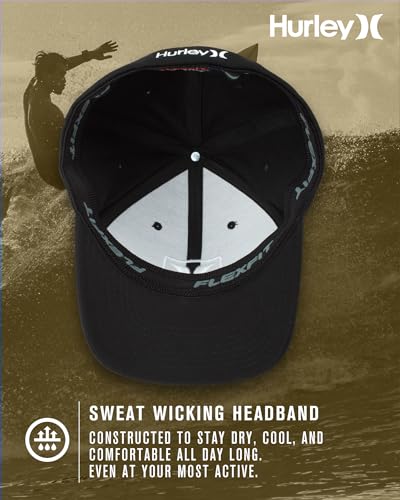 Image of Hurley Mens Reflect Icon Curved Brim Fitted Baseball Cap