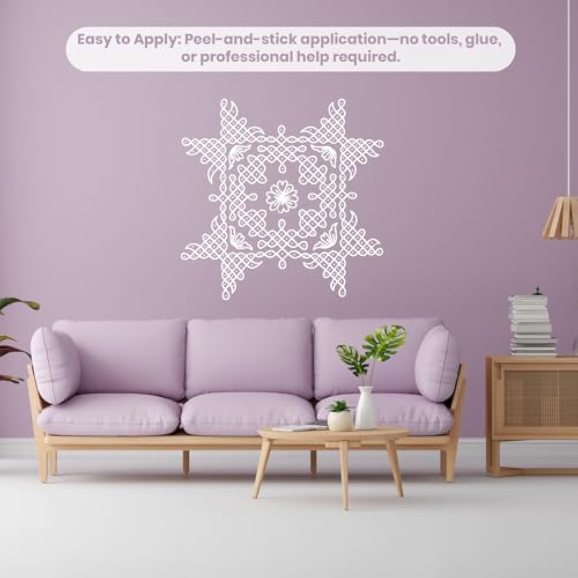 Kolam Wall Stickers Big Size for Home Decor, Traditional Design