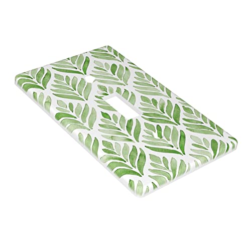 Bvolfqo Green Jungle Leaves Light Switch Cover Decorative Single Toggle Switch Plate Covers 1 Green Leaves Wall Plate #TOP2