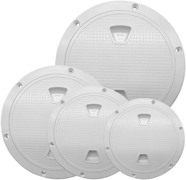 Compatible with Marine RV Yacht Boat Accessories 4pcs ABS Plastic Round Deck Inspection Plate 4/6/8 Inch Hatch Cover Deck Plate Non Slip