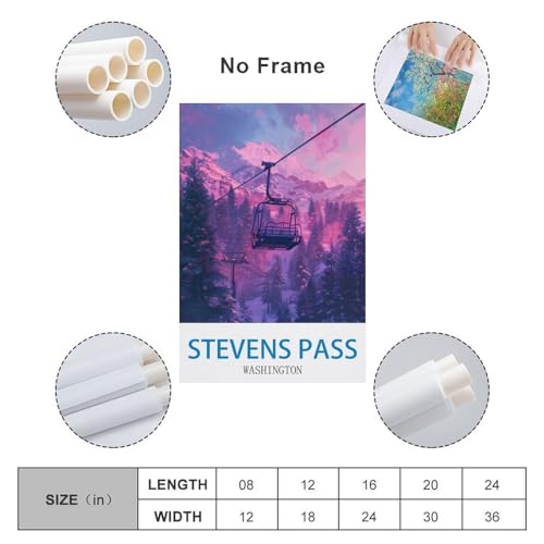 Stevens Pass Washington tableau rétro à offrir pour une chambre - 2