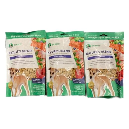 Dr. Marty Nature's Blend Adult Small Breed Freeze-Dried Raw Dog Food 18 oz, (3 bags x 6 oz)