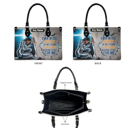 Personalized Queen Leather Bag, Gift for African American, Afro Black Girl, Mother's Day Gift, Church Bags for Women, Bible Bag, Purses For Moms, Black Women Warrior Bags pUjua52