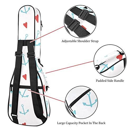 Housse pour ukulélé avec ancre bleue et cœurs – Rembourrage en éponge de 10 mm d’épaisseur – 53,3 cm – Avec sangles… - Les Beatles, Paul McCartney, John Lennon, RIngo Starr, George Harrison Housse pour ukulélé avec ancre bleue et cœurs - Rembourrage en éponge de 10 mm d'épaisseur - 53,3 cm - Avec sangles… – Image 4
