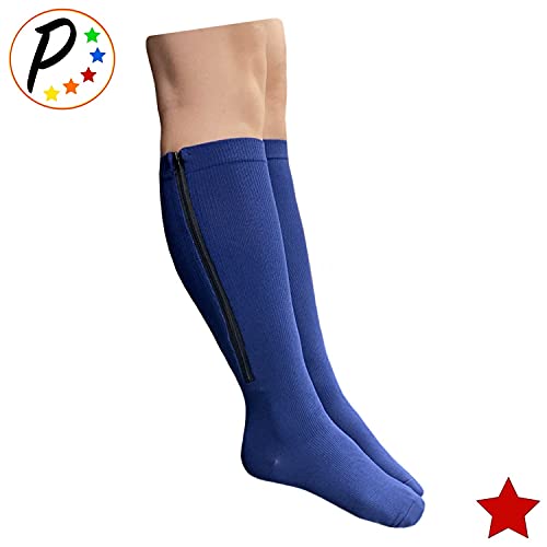 Chaussettes de compression fermeture éclair Presadee bleu marine pour voyage