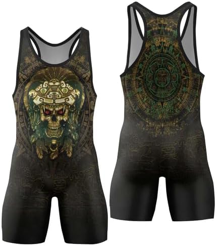 Aztec Warrior Men's Wrestling Singlets, Powerlifting Singlet, Comfortable Breathable for Training Gymnastics