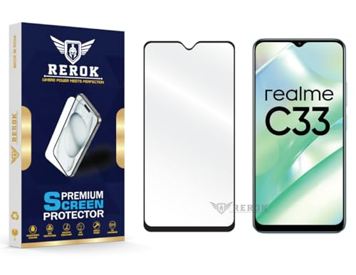 Image of Gorilla Tempered Glass Screen Protector Compatible with Realme C33 [Pack of 1] | Edge-to-Edge, Bubble-Free, Case Friendly, Easy Installation Kit