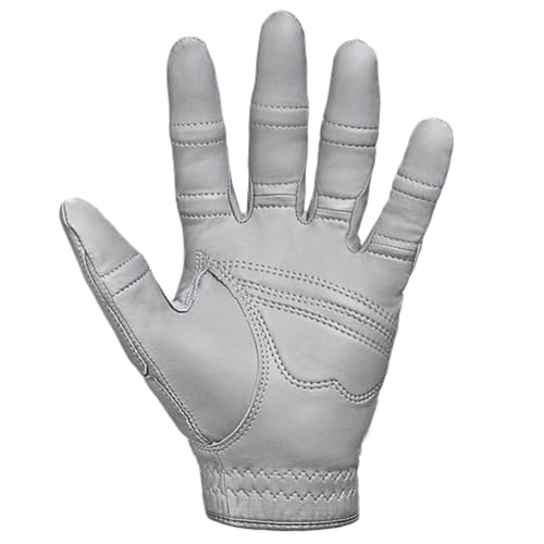 Bionic Men\'s StableGrip with NaturalFit 2.0 Golf Glove with Dual Expansion Thumb for Best Fit - Premium Cabretta Leather… (Gray, X-Large, Left)