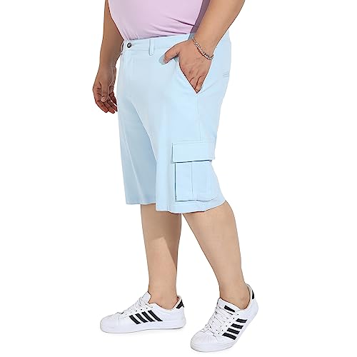 Image of Instafab Plus Men's Cargo Shorts for Casual Wear | 6 Pockets | Plus Size Fit | Button Closure | Cotton Poly Cargo Shorts Crafted with Comfort Fit for Everyday Wear
