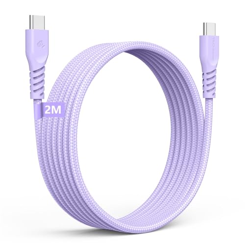 TECHGEAR Cable Cargador Largo USB C a USB C Cable C a C Trenzado FUERTE de 60 W Carga Rápida Cable de Datos Tipo C Compatible con iPhone 15, iPad Pro 2022, MacBook Pro, Samsung S24/S23/S22/A14/A54, H