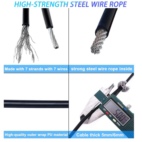 J Bryant Fitness Pulley Cable Gym Cable Replacement for Pulley Machine Heavy Duty Steel Wire Rope Available in 16.4, 32.8, 65.6Ft Length Exercise Equipment (98.40) by J Bryant - Image 5