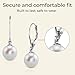 THE PEARL SOURCE AAAA Quality White Round Freshwater Cultured Pearl Hypoallergenic Earrings for Women | 14K Gold Leverbacks Earring | White Gold | 9.0-9.5mm