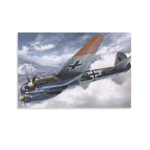 JU-88 - Impression sur toile - Avion de combat militaire de la Seconde Guerre mondiale - Impression sur toile - Décoration d'intérieur