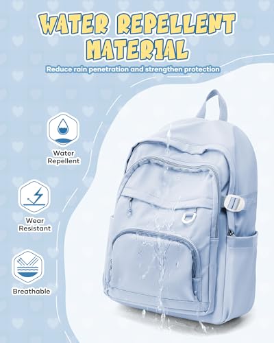 Image of Lightweight Backpack for College & High School Backpack With Lots of Pockets Cute School Bag for Girls Boys, Large Capacity Bookbag for Women Men, Waterproof Teens Casual Daypack Backpack(Blue)