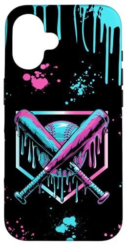Baseball Ice Cream Drip with Sprinkles Home Plate Youth Boys Case for iPhone 16