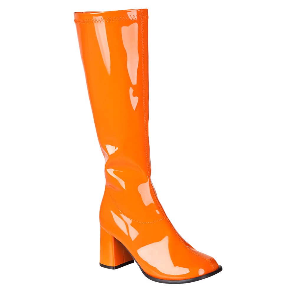 Boland - Stiefel Retro, Pink, langer Schaft, Synthetik, Blockabsatz 8 cm, Reißverschlusss, Spacy, Schlager, cooler Look, Karneval, Halloween, Fasching, Mottoparty