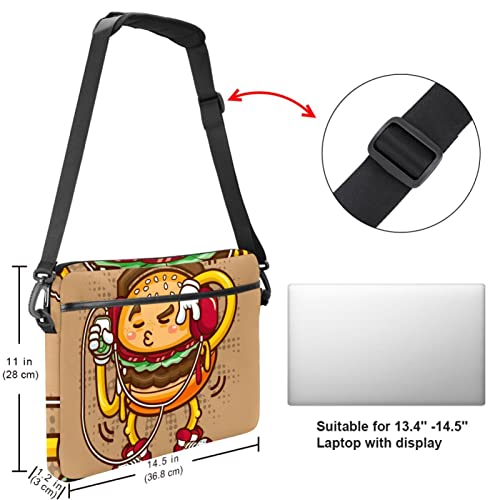 Funda para ordenador portátil de 13.3 pulgadas bolsa de hombro divertida para universidad y café 5