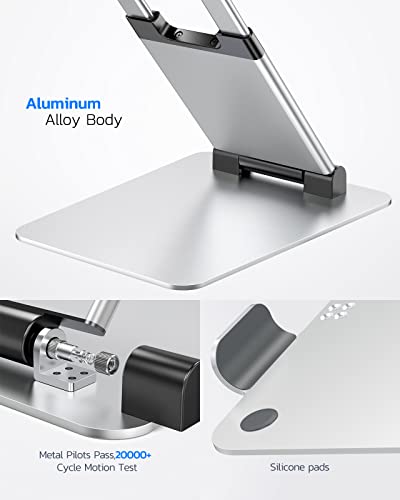 Nulaxy Support Ergonomique pour Ordinateur Portable Hauteur réglable de 5,3-35,1 cm, supporte jusqu'à 10 kg, Compatible avec MacBook, Tous Les Ordinateurs Portables et tablettes de 11 à 17, Argent