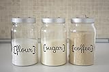 Classy Vinyl Creations Kitchen Canister Decals, Flour, Sugar, Coffee Kitchen Decal Stickers...