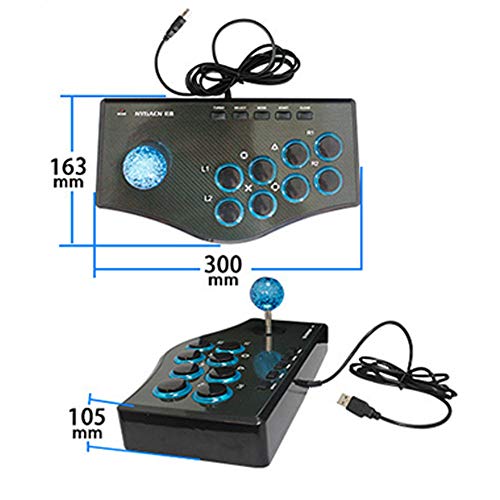 EUGNN USB Arcade Fight Stick,PC Fighter Arcade Game Fighting Joystick Controller for Android Phones,Computers,for P3 Consoles,Projectors,TVs,etc - Thumbnail 2
