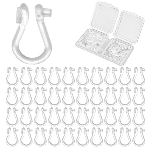 40pcs Clear Earring Clip On Converter Invisible Ear Adjuster with Storage Box Non-Piercing Cosmetic Ear Correctors for Men Women