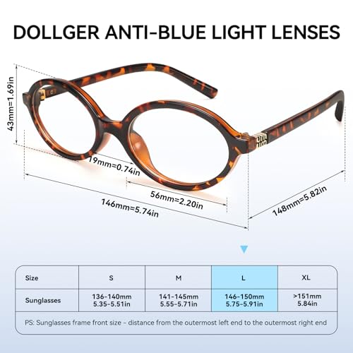 Image of Dollger Oval Blue Light Glasses for Women Men Fashion Retro 90s Small Frame Computer Glasses