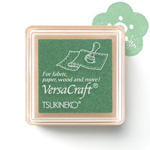 はんこ祭り バーサクラフトS (160 セラドン) スタンプ台 ツキネコ 布用 スタンプ インク インクパット お名前スタンプ ハンドメイド 消しゴムはんこ ギフト プレゼント (HK020)