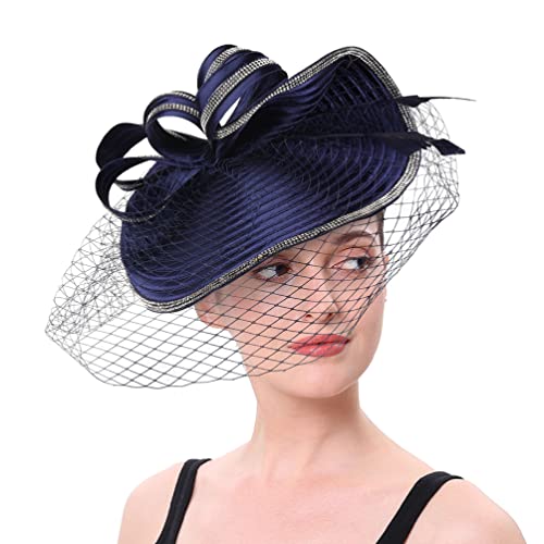 Fascinators Hat Headband - Fascinators Headpiece Fascinators Hat for Women Girls Veil Mesh Headband Tea Party Hat Wedding Veils