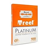 100 Treet Platinum Super Stainless Double Edge Razor Blades - New Space Saving Format