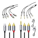 安心の日本企業 iPhone 15 Plus Pro Max対応 USB-C (オス) 2RCA (オス) 1m 3極 Hi-Fi再生 変換 ケーブル 24bit 96kHz 忠実度再生 柔軟 耐久性 24K金メッキコネクタ パソコン スマホ タブレット アンプ ホームシアター c011722