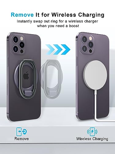Image of 【2025 Upgraded】 Mag Safe Phone Ring Holder, SUPERONE Adjustable Magnetic Kickstand & Removable Phone Grip Compatible with Wireless Charging Only for iPhone 17 & 16 & 15 & 14 & 13 & 12 Series - Purple