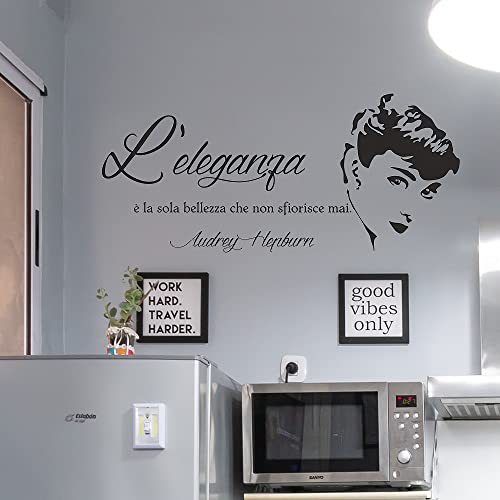 Audrey Hepburn Scritte Adesive per Pareti